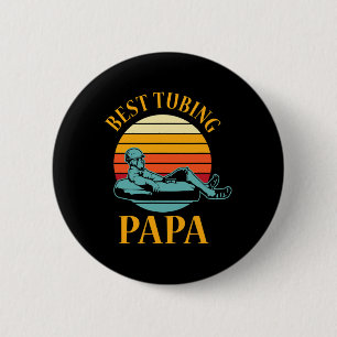 Tubing Papa River Tube Boat Water Snow Lake Tubes 6 Cm Round Badge