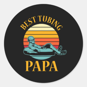 Tubing Papa River Tube Boat Water Snow Lake Tubes Classic Round Sticker