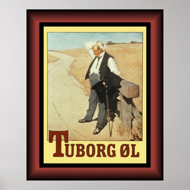  Tuborg ~ The Thirsty Man ~ Erik Henningsen ~  Pos Poster (Front)