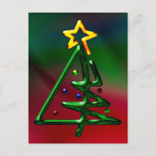 Tubular Chrome Christmas Tree Holiday Postcard