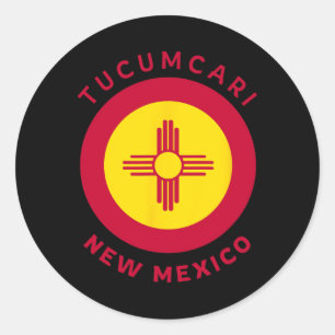Tucari New Mexico Nm Flag Zia Souvenir Classic Round Sticker