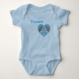 Tucker Name With Orcas, Baby Bodysuit