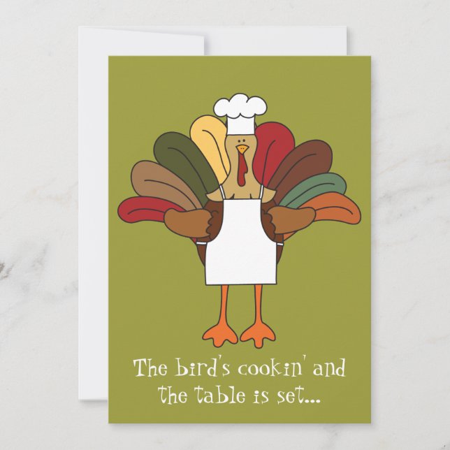 Tucker Turkey Chef Thanksgiving Dinner Invitation (Front)