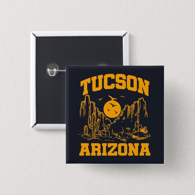 Tucson,Arizona 15 Cm Square Badge (Front & Back)