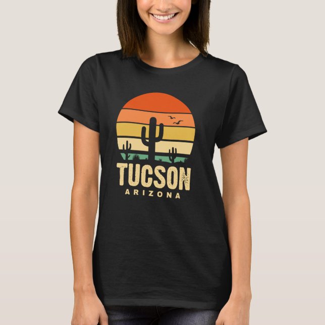 Tucson Arizona AZ Cactus Desert Souvenir Sunset Re T-Shirt (Front)