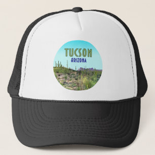 Tucson Arizona Cactus and Mountain Vintage Trucker Hat