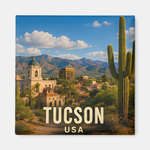 Tucson Arizona Desert Mountain Travel Souvenir Magnet