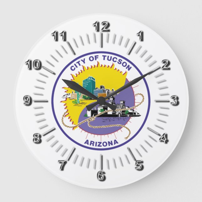 Tucson (Arizona) flag Large Clock (Front)