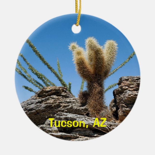 Tucson Arizona Keepsake Ceramic Tree Decoration (Front)