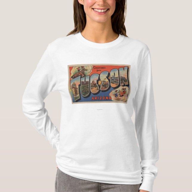 Tucson, Arizona - Large Letter Scenes T-Shirt (Front)