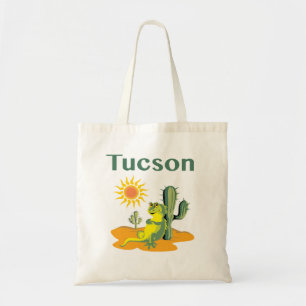 Tucson Arizona Lizard under Saguaro Tote Bag