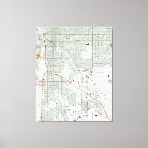 Tucson Arizona Map (1992) Canvas Print