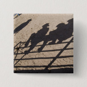 Tucson, Arizona: Shadows of Rodeo competitors 15 Cm Square Badge