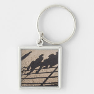 Tucson, Arizona: Shadows of Rodeo competitors Key Ring