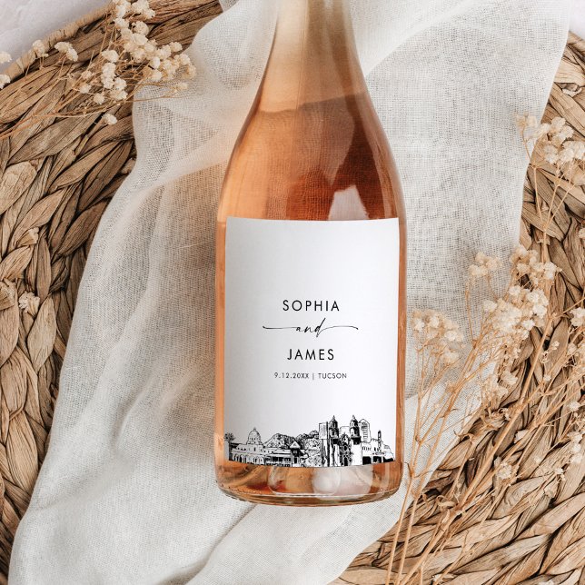 Tucson Arizona Skyline Wine Label (Creator Uploaded)