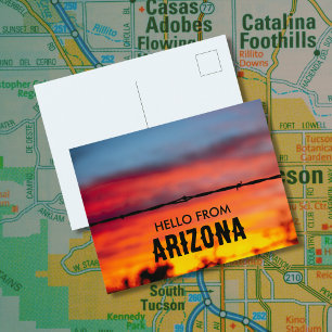 Tucson Arizona Sunset   Original Photography Postcard