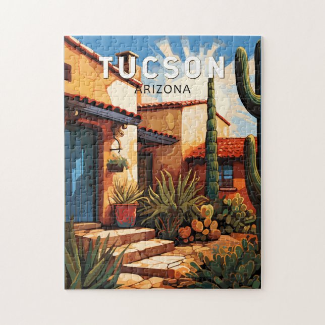 Tucson Arizona Travel Art Vintage Jigsaw Puzzle (Vertical)