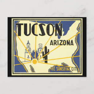 Tucson Arizona_Vintage Travel Poster Artwork Postcard