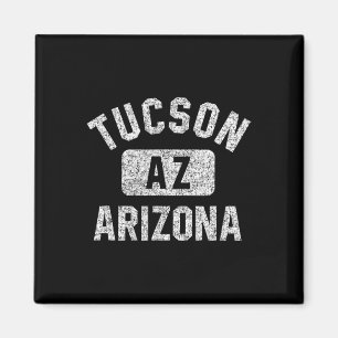 Tucson Az Arizona Gym Style Distressed White Print Magnet