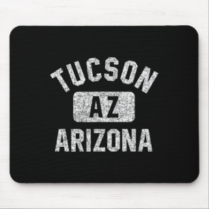 Tucson Az Arizona Gym Style Distressed White Print Mouse Pad