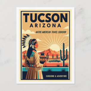 Tucson AZ Retro Travel Art – 1950s Style Postcard
