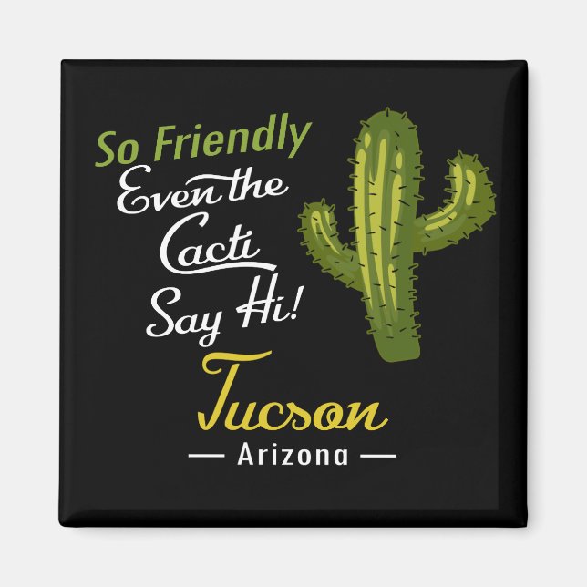 Tucson Cactus Funny Retro Magnet (Front)