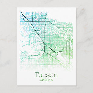 Tucson City Map Postcard