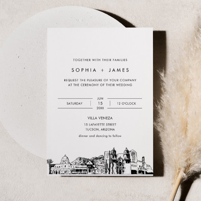 Tucson Skyline Wedding Invitation with Photo (Creator Uploaded)
