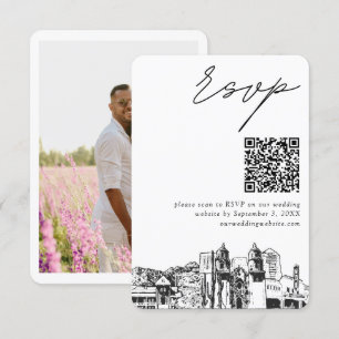 Tucson Wedding Modern RSVP QR Code Small Enclosure Card