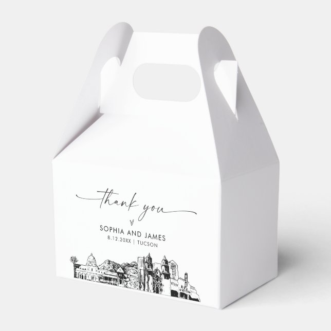 Tucson Wedding Personalised Favour Box (Front Side)