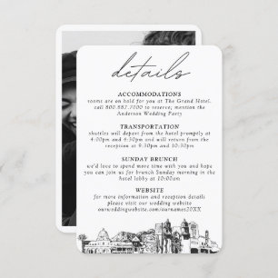 Tucson Wedding Small Vertical Details Enclosure Card