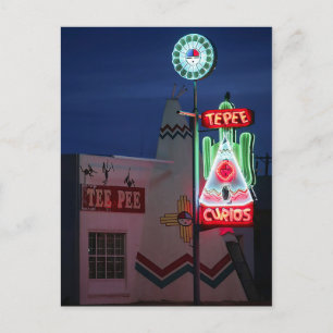Tucumcar tonight. TeePee Curios. Route 66 Postcard