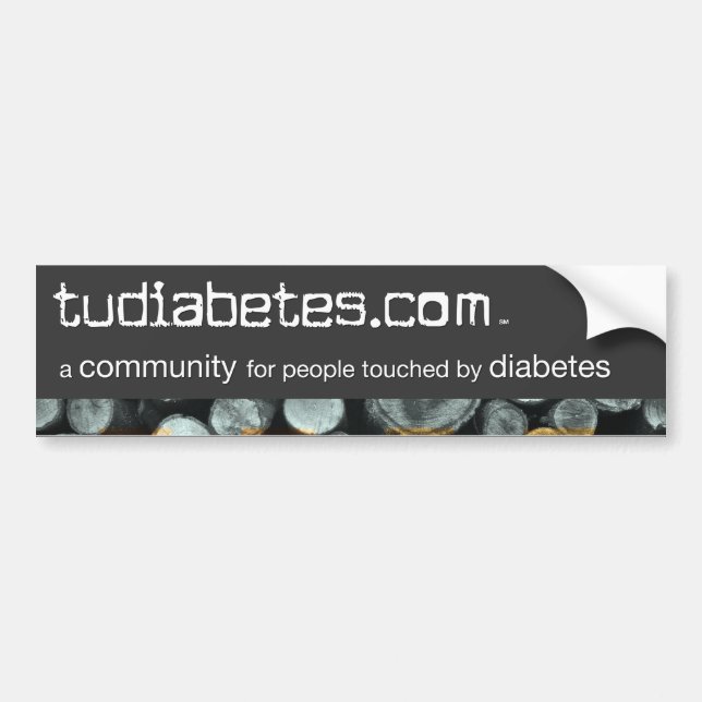 TuDiabetes.com Bumper Sticker |Grey Line| (Front)