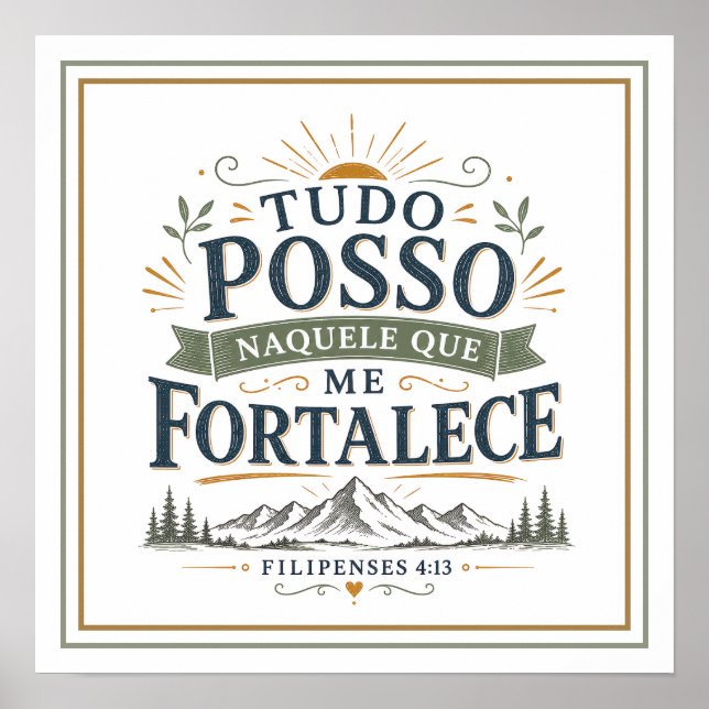 Tudo Posso Naquele Que Me Fortalece Versículo Poster (Front)