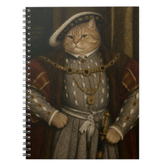 Tudor Cat King Portrait – Henry VIII Cat Renaissan Notebook