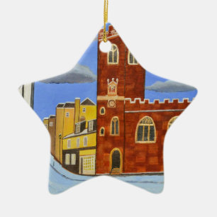 Tudor House in Exeter Ceramic Tree Decoration
