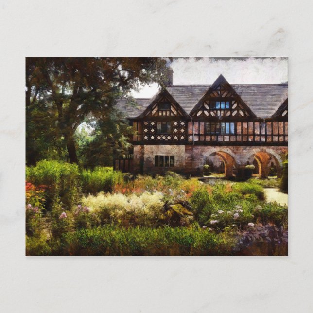 Tudor Manor Gardens Landscape Postcard (Front)