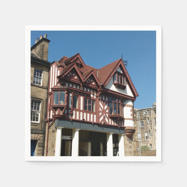 Tudor oak frame building, Edinburgh, Scotland Napkin (Front)