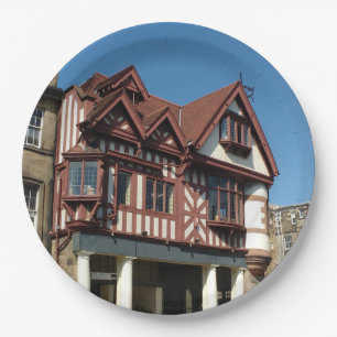 Tudor oak frame building, Edinburgh, Scotland Paper Plate
