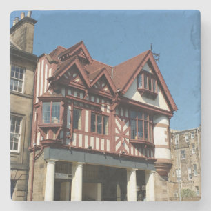Tudor oak frame building, Edinburgh, Scotland Stone Coaster