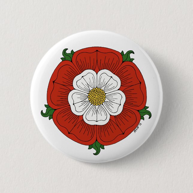Tudor Rose 6 Cm Round Badge (Front)