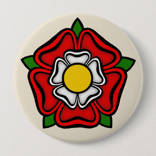 Tudor Rose of England, Emblem of Royalty 10 Cm Round Badge