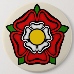 Tudor Rose of England, Emblem of Royalty 6 Cm Round Badge