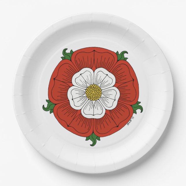 Tudor Rose Paper Plate (Front)
