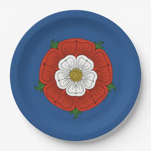 Tudor Rose Paper Plate (Front)