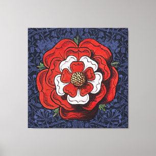 Tudor Rose Red and White Canvas Print