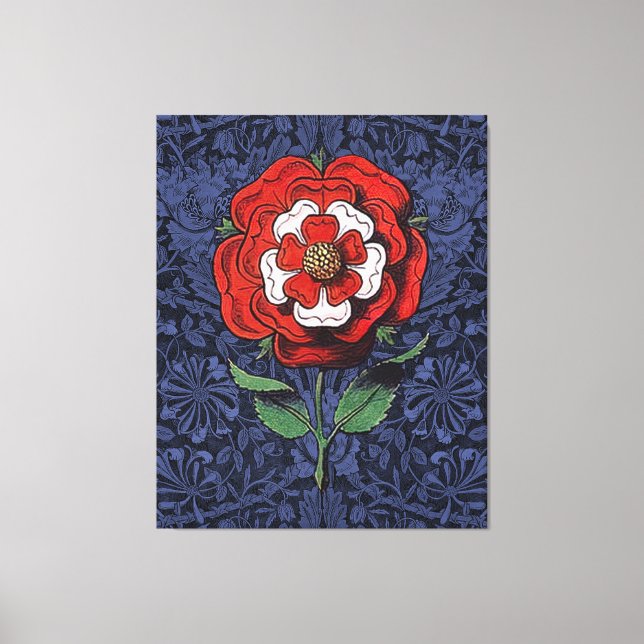 Tudor Rose Red and White Canvas Print (Front)