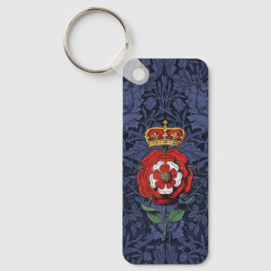 Tudor Rose Red and White Key Ring