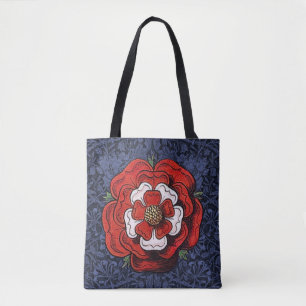 Tudor Rose Red and White Tote Bag