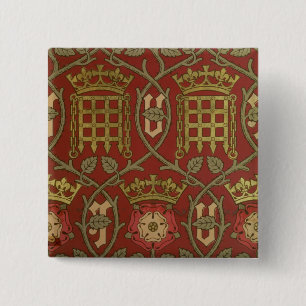 'Tudor Rose', reproduction wallpaper designed by S 15 Cm Square Badge
